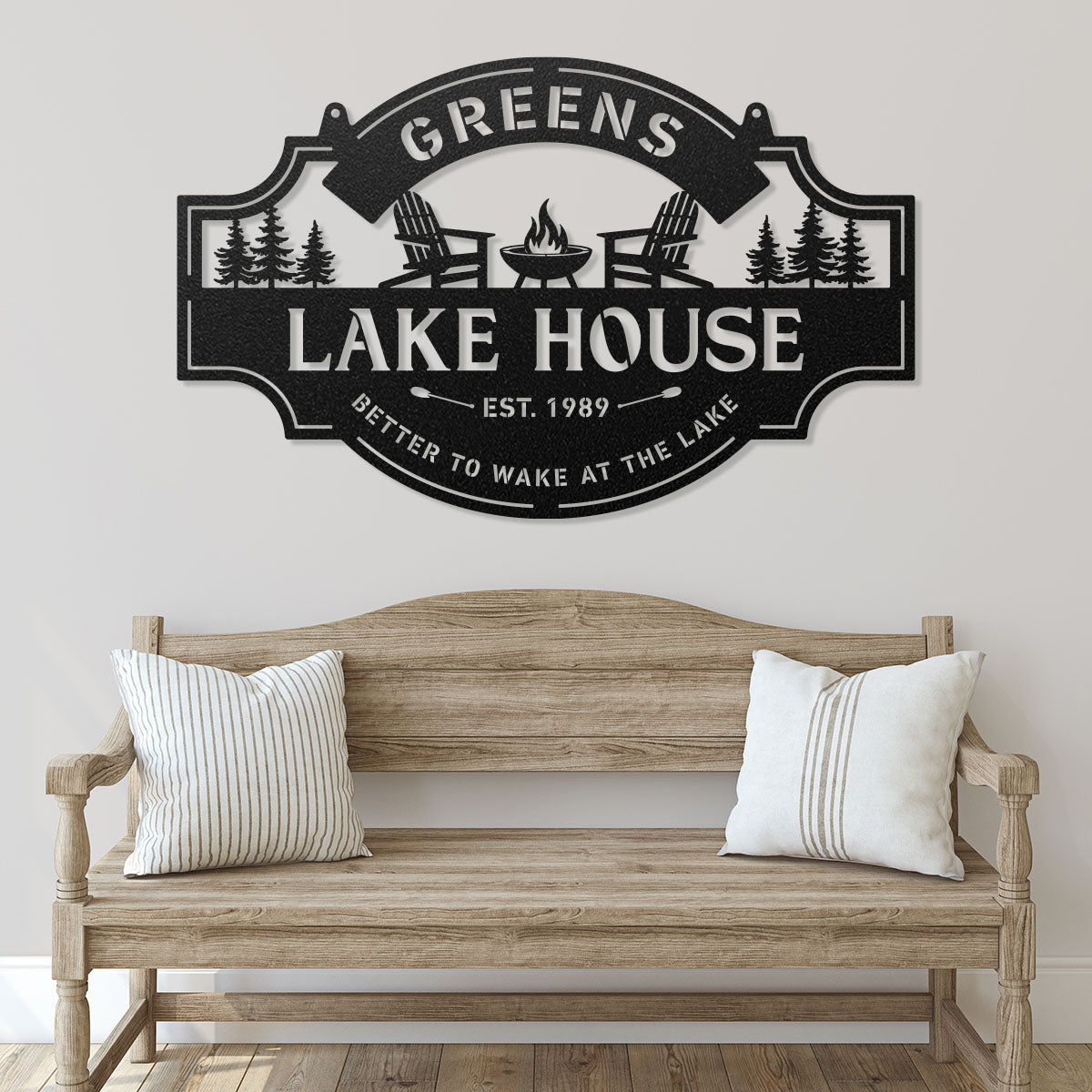 Lake House 3 Line Monogram - Custom Cabin & Lake House Decor