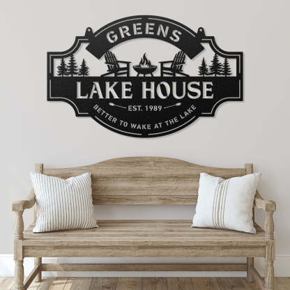 Lake House 3 Line Monogram - Custom Cabin & Lake House Decor