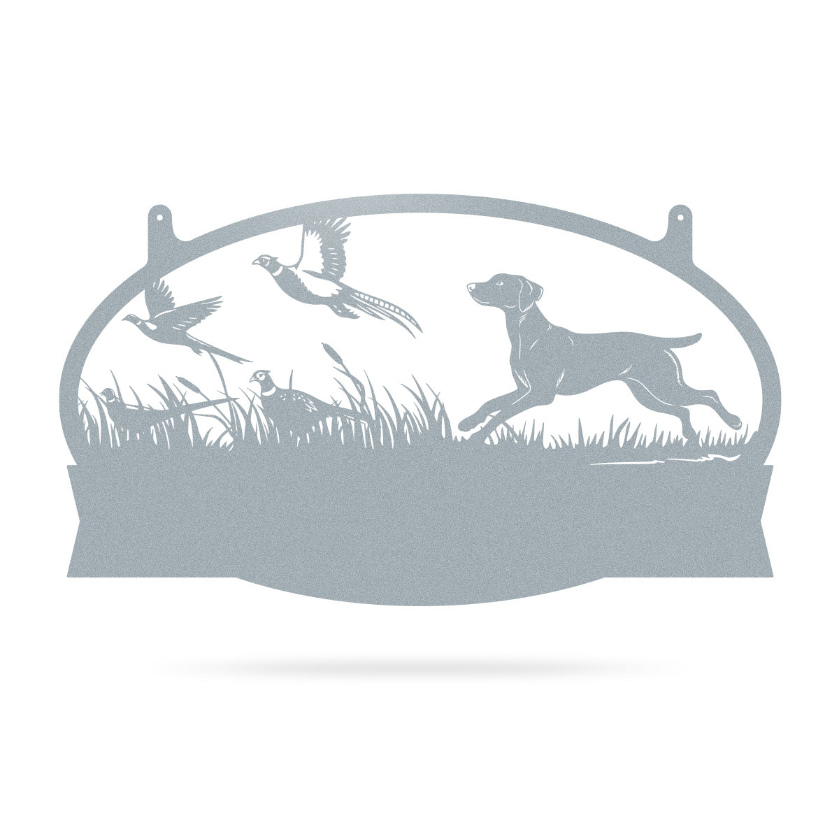 Pheasants & Dog Monogram Metal Wall Art