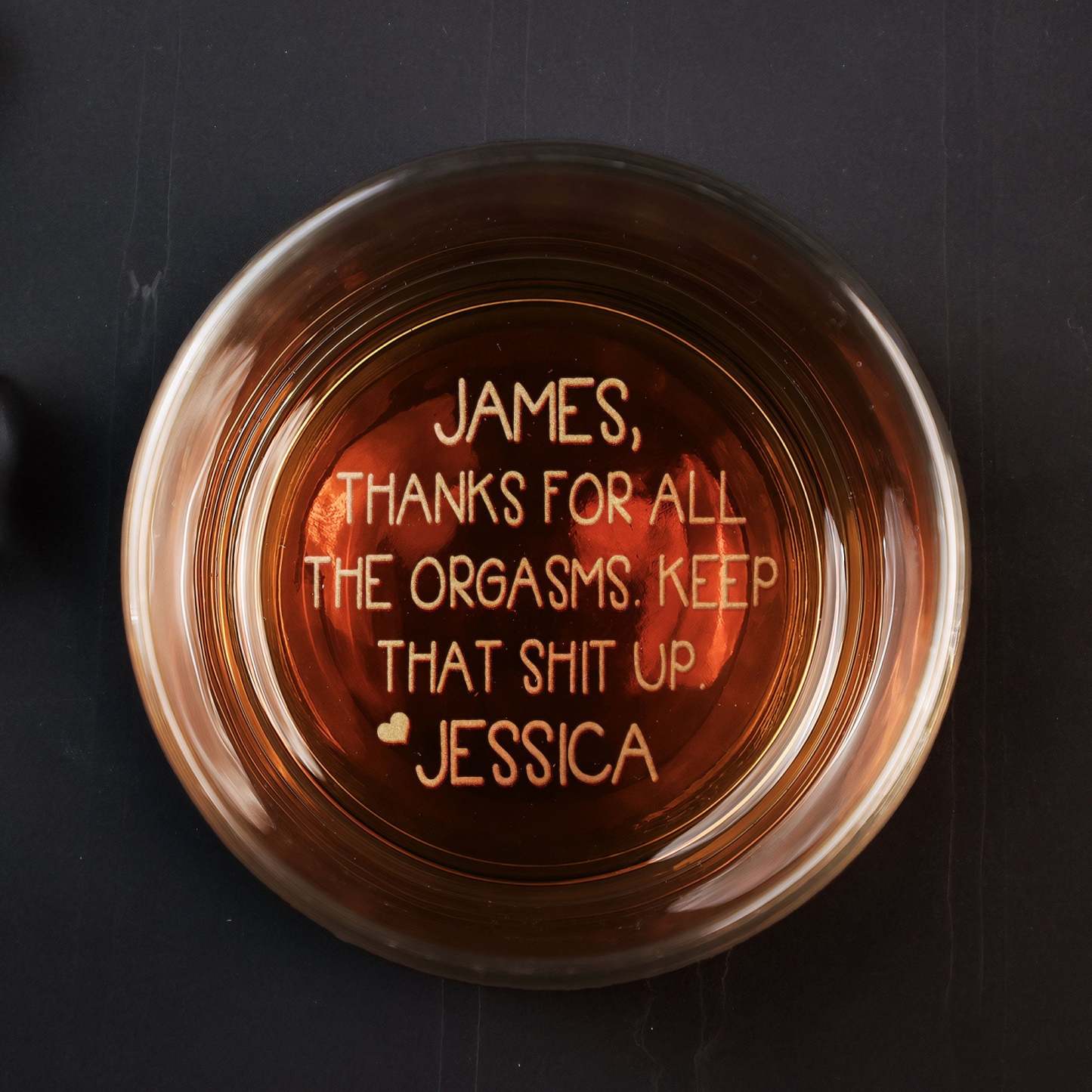 Thanks For All The Orgasms Anniversary Gift For Him - Personalized Engraved Whiskey Glass - Christmas Gift For Husband