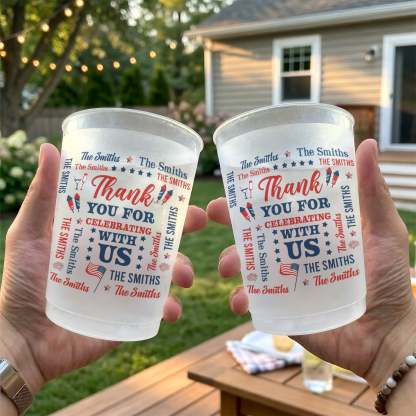 We The People Like To Party Patriotic Repeating Family Name - Personalized Cups