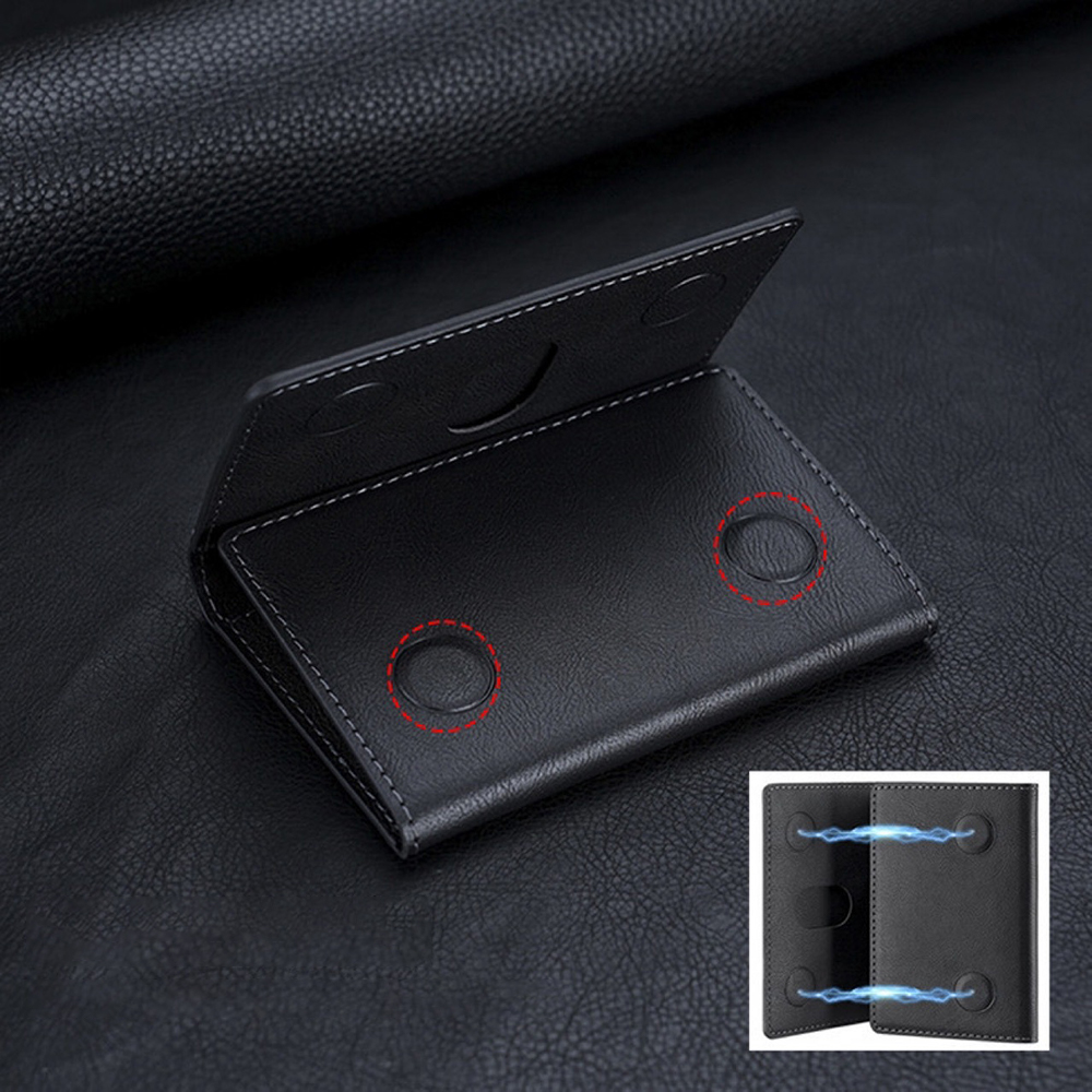TriFold Magnetic Wallet with Phone Stand Genuine Leather Card Holder Viewer Perfect Gift for Men