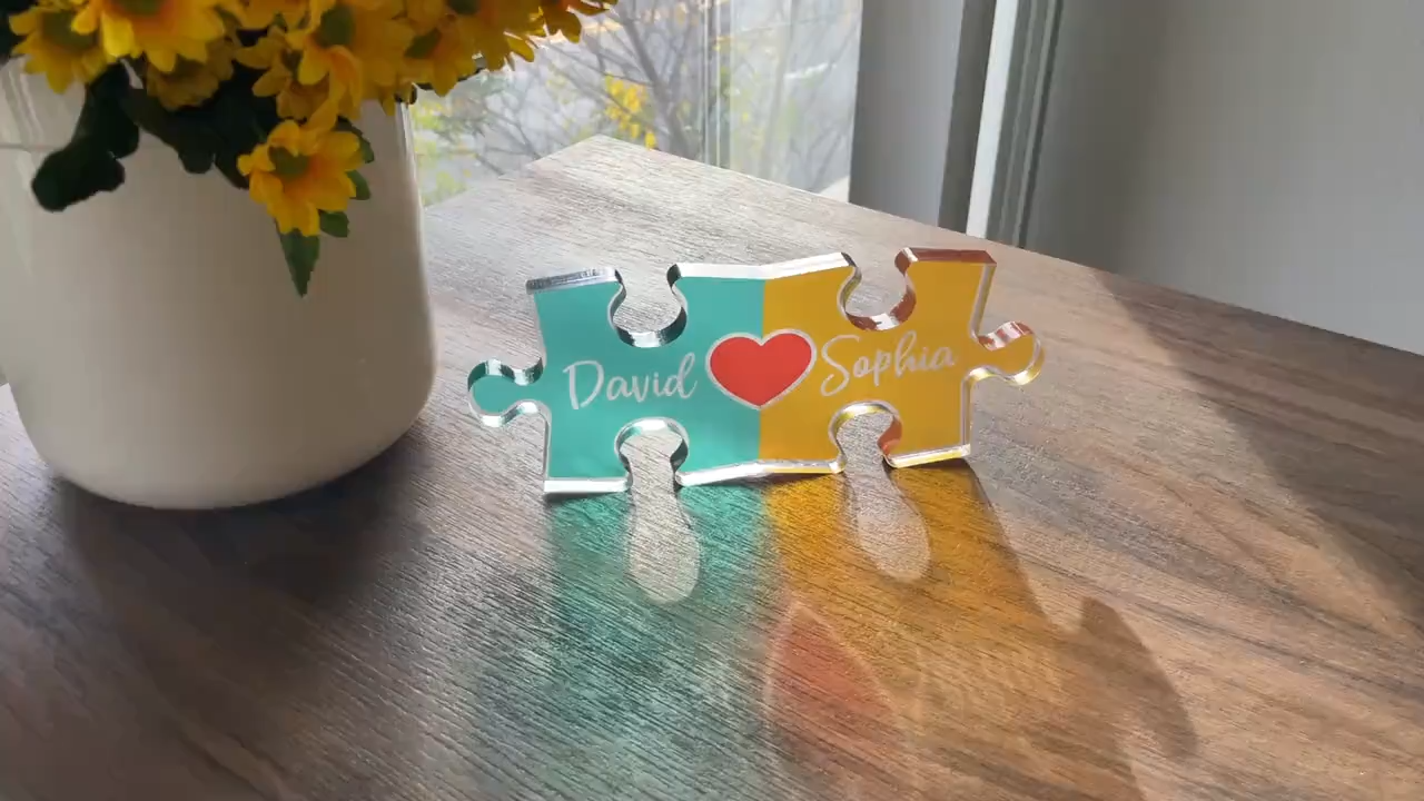 Puzzle Name Sign for Couples Christmas, Romantic Gift for Him Her, Personalized Love Keepsake, Couple Home Decor, Custom Gifts for Couples