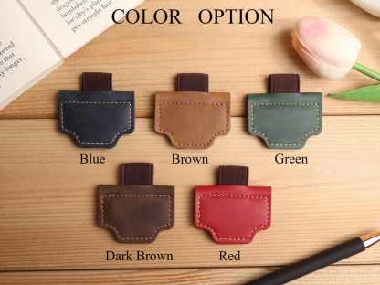 Personalized Magnetic Leather Bookmark,Leather Magnetic Bookmark with Pen Holder,Engraved Bookmark,Handmade Reader Gift,Bookmark For Men