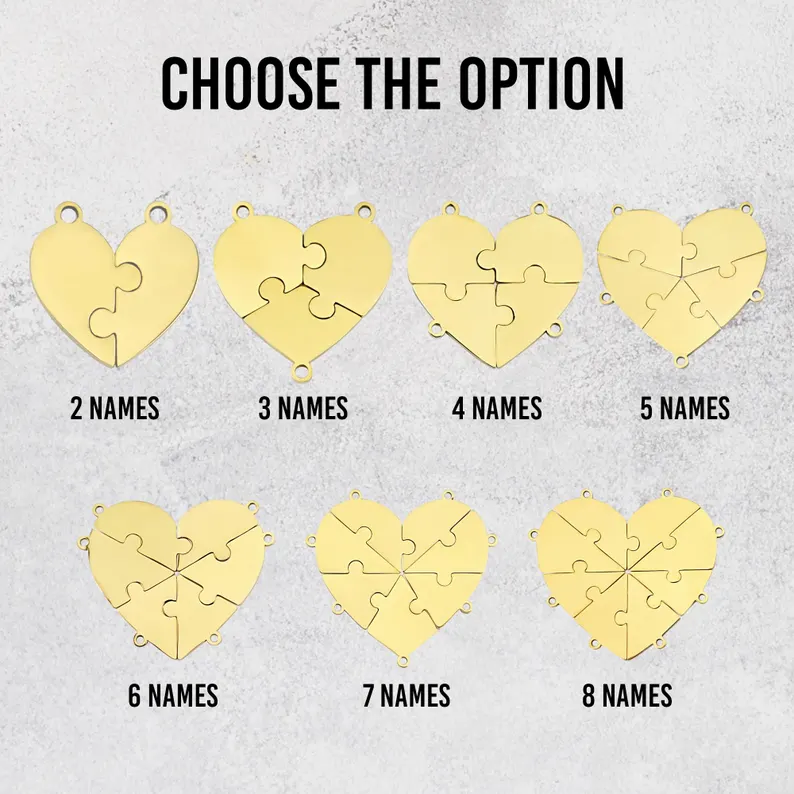 Personalized Heart Puzzle Necklace: Stainless Steel Friendship Jewelry