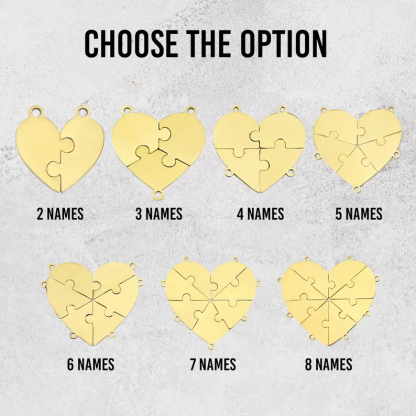 Personalized Heart Puzzle Necklace: Stainless Steel Friendship Jewelry