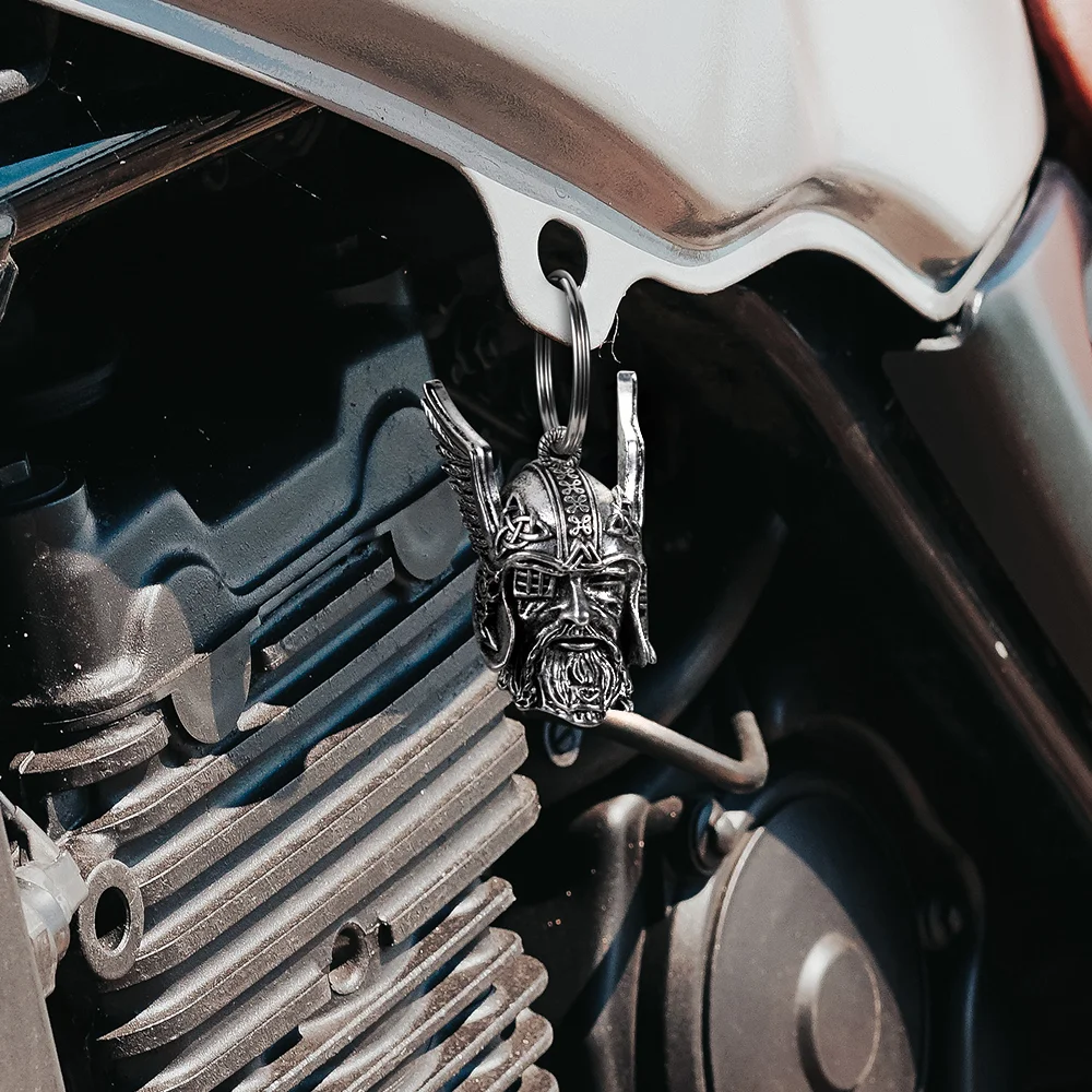 Personalized Odin Viking God Bells Ride Bell Biker Gift Good Luck Charm Key Chain Motorcycle Keychain Jeep Keychain Gremlin Bells for Motorcycle