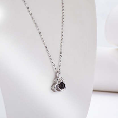 Custom Photo Necklace Projection Heart-shaped Hollow Couple Theme Gifts