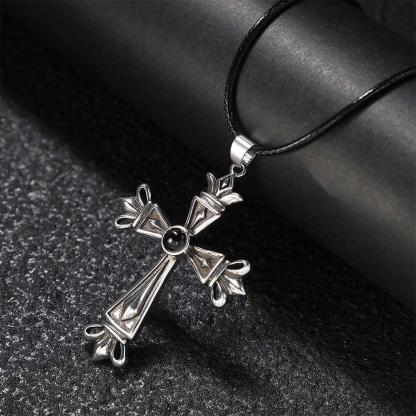 Custom Projection Photo Necklace Creative Cross Gift for Men