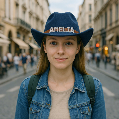 Custom Toddler Cowboy Hat for Kids, Personalized Rhinestone Cowgirl Hat for Girls Boys, Sparkly Cowboy Hat for Women Men