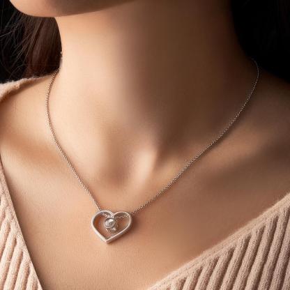 Heart Projection Necklace Personalized Memorial Photo Pendant Necklace Personalized Gifts for Her