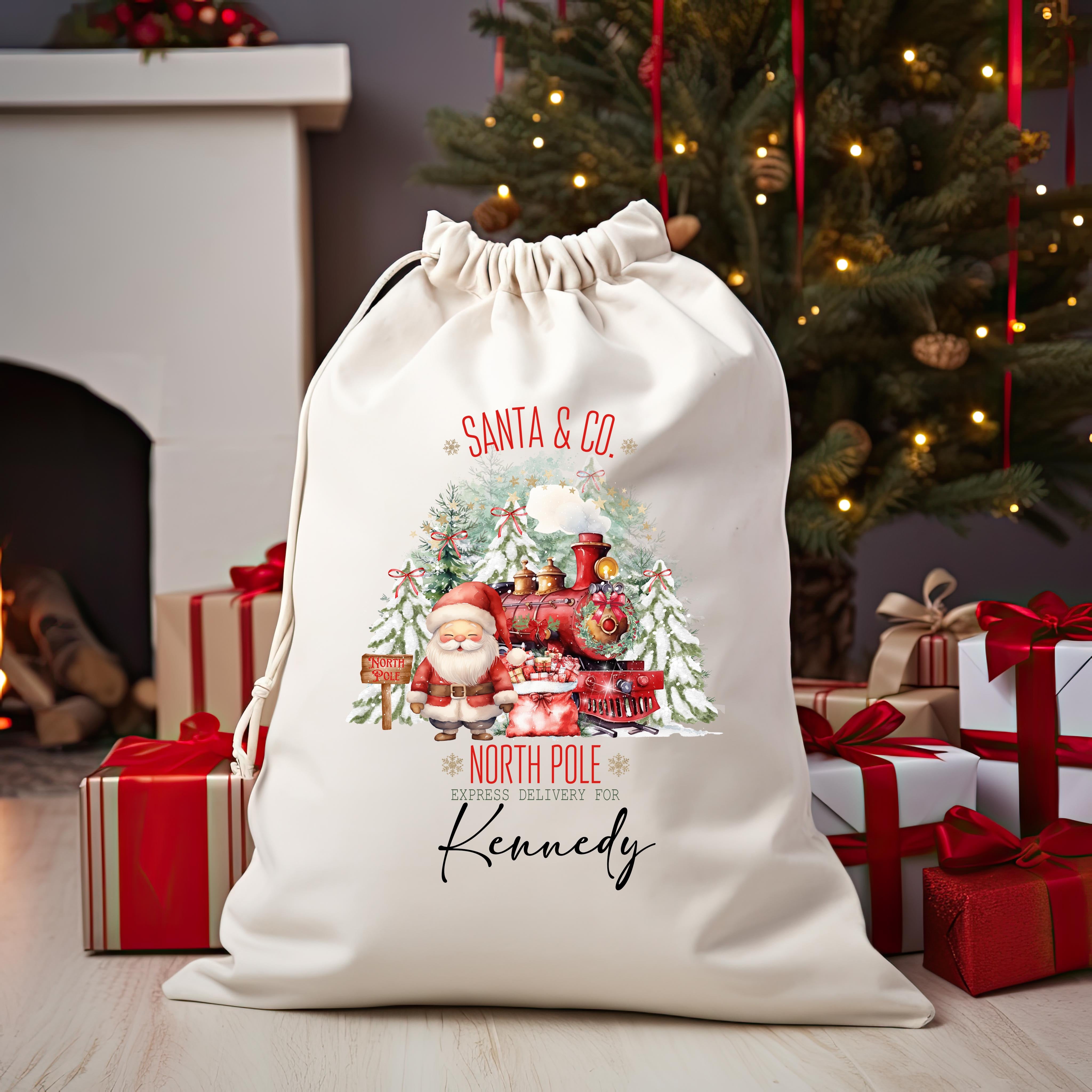 Christmas Santa Bag Christmas Presents Bag Christmas Gift Sack Personalized Kids Sack First Christmas Gift Christmas Santa Sack