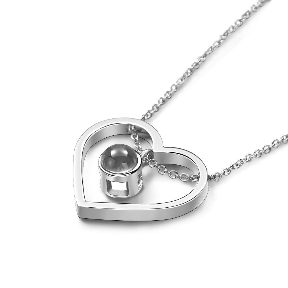 Heart Projection Necklace Personalized Memorial Photo Pendant Necklace Personalized Gifts for Her