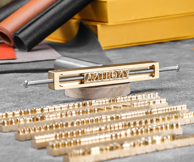 Custom Interchangeable Copper Stamp / Interchangeable Wood Brand Iron Heat Emboss with Letter / Leather stamp sets