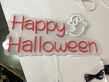 Personalized Happy Halloween Neon Light, Handmade LED Sign For Home Bar And Party Decor
