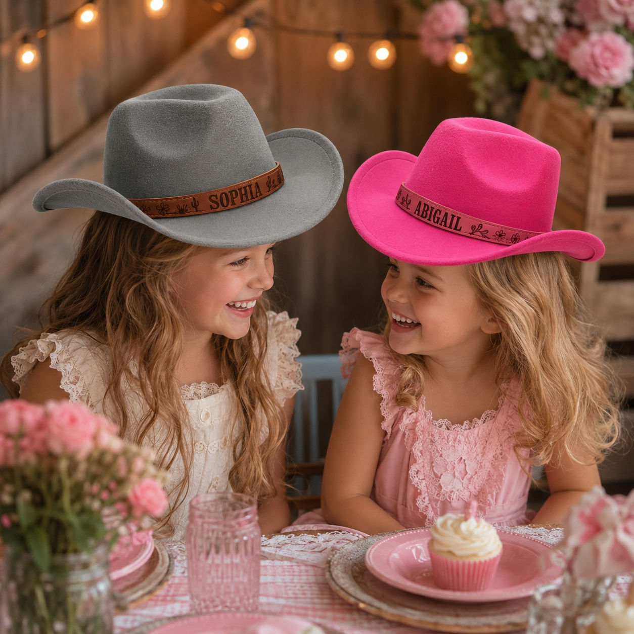 Personalized Cowboy Hat for Toddler Boys Girls, Western Hat for Kids Men Women, Custom Leather Patch Baby Cowgirl Hat