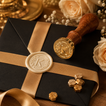 Custom Wedding Wax Seal Stamp with Names, Initials or Logo, Personalized Sealing Stamp for Invitations, Envelopes, Favors and Thank You Cards