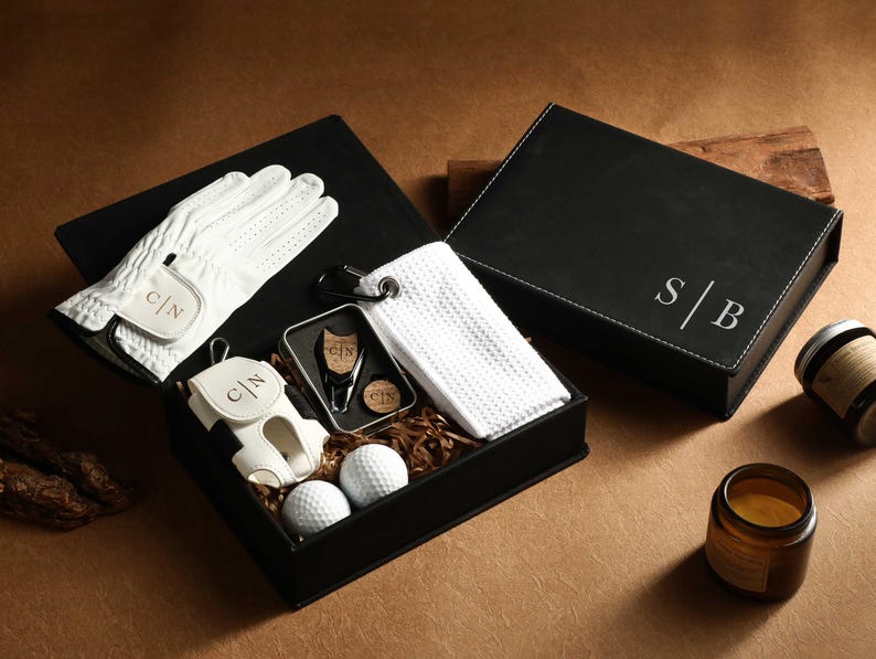 Personalized Golf Gift Set, Gift Set for Golfer, Golf Balls, Golf Bag Tag with Golf Tees, Lawn Tools Ball Markers Set,Golf Gifts for Men