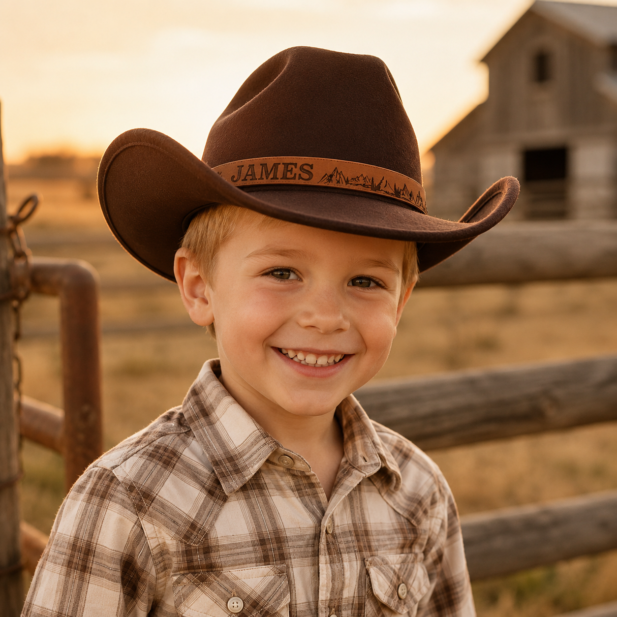 Personalized Cowboy Hat for Toddler Boys Girls, Western Hat for Kids Men Women, Custom Leather Patch Baby Cowgirl Hat