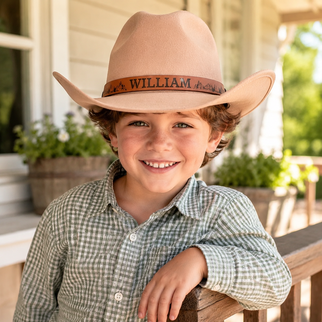 Personalized Cowboy Hat for Toddler Boys Girls, Western Hat for Kids Men Women, Custom Leather Patch Baby Cowgirl Hat