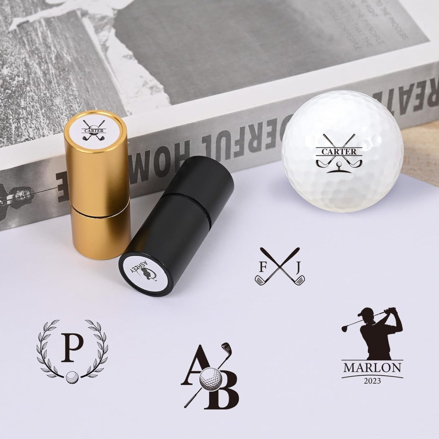 Custom Golf Ball Stamp Box, Personalized Golf Stamps, Gift for Golfer, Golf Ball Marker, Golf Accessories, Gifts For Men, Fathers Day Gift