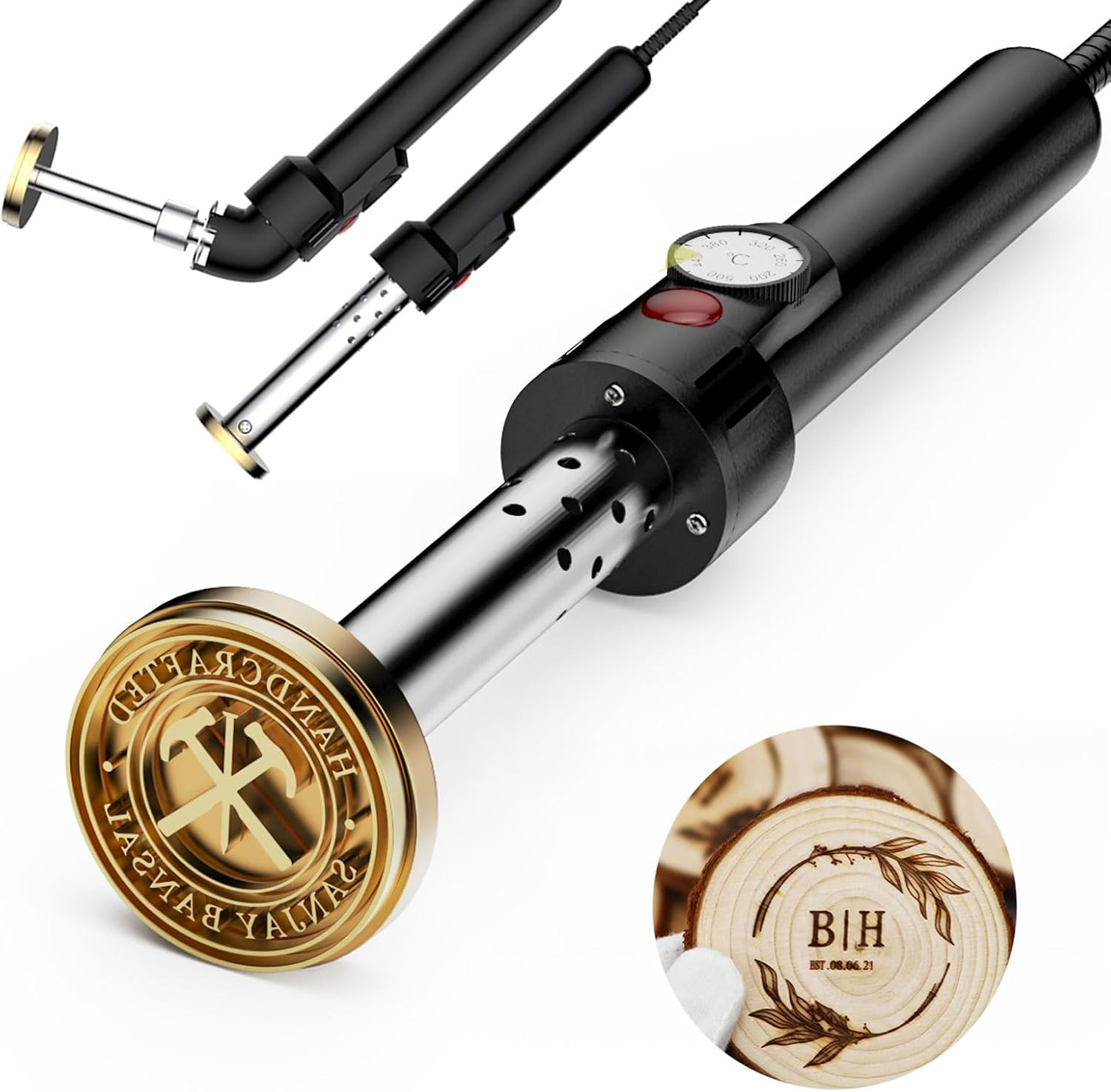 Custom Electric Wood Branding Iron - Personalized Logo Temperature-controlled Wood Burning Stamp, Metal Branding Iron for Leather Food Meat, Letter Branding Irons Gifts for Weddings & Handcraft