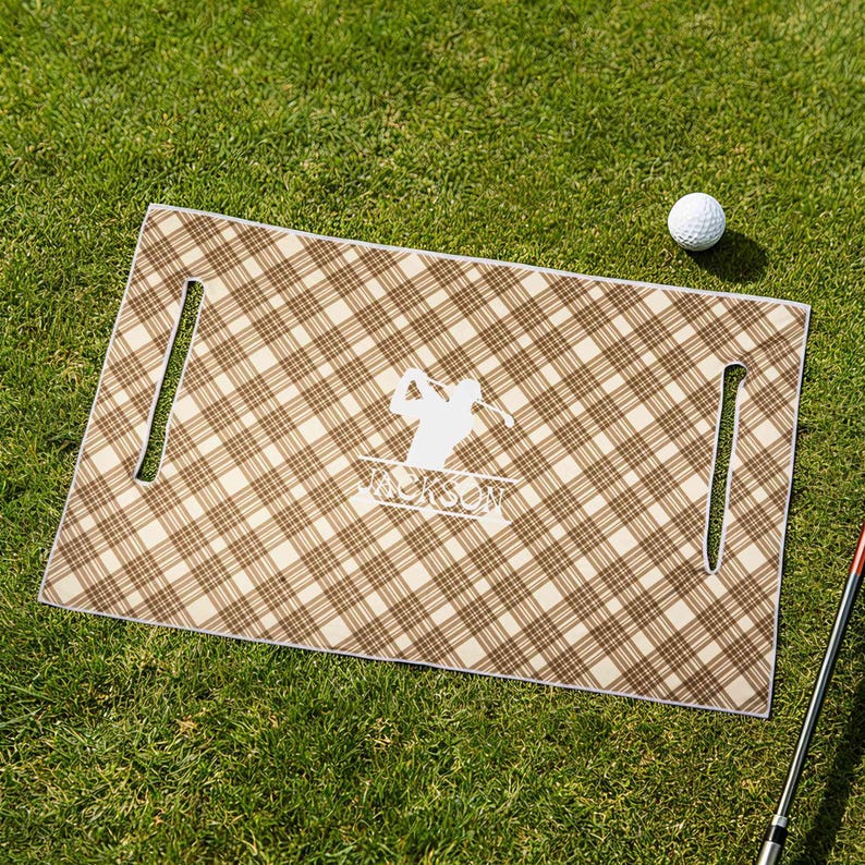 Personalized Golf Seat Cover | Custom Plaid Breathable Cart Cover | Golf Accessory Birthday Gift for Men, Grandpa,Players, Coaches