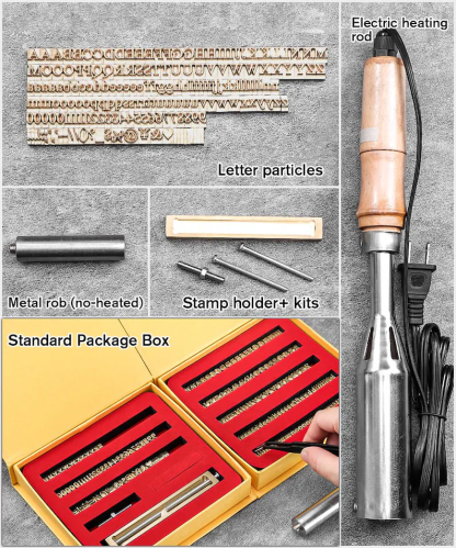 Custom Interchangeable Copper Stamp / Interchangeable Wood Brand Iron Heat Emboss with Letter / Leather stamp sets