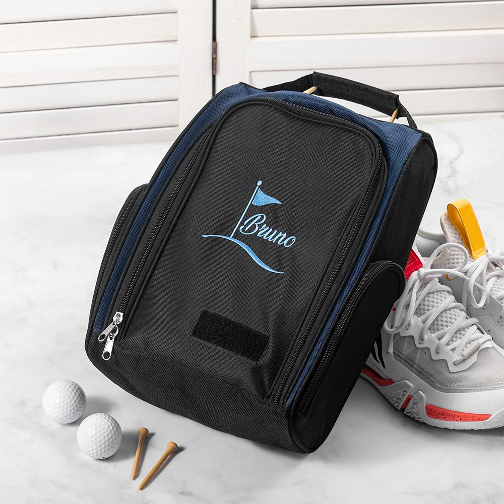 Personalized Golf Shoe Bag with Name and Monogram - Custom Golf Gifts for Men & Women - Embroidered Golf Shoe Carrier - Groomsmen & Father's Day Gift - Portable Shoe Organizer for Travel