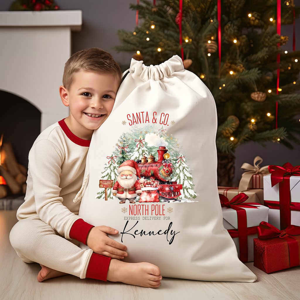 Christmas Santa Bag Christmas Presents Bag Christmas Gift Sack Personalized Kids Sack First Christmas Gift Christmas Santa Sack