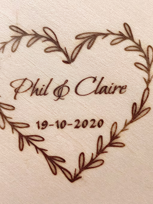 Personalized Wood Burning Stamp for Weddings, Custom Wreath Branding Iron with Couple Names and Date