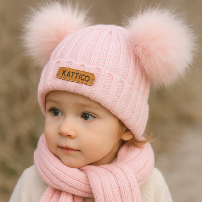 Personalized Name Kid Pom Pom Hat Personalized Baby Beanie,Newborn Baby Beanie Hat Toddler Hat Kids Engraved Name Winter Hat For Baby