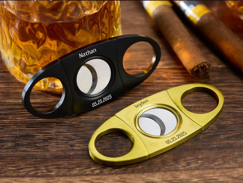 Engraved Cigar Cutter for Men Gift for Groomsman Personalized Cigar Cutter For Dad, Groomsman Gift Proposal Custom Cigar Accessories For Him