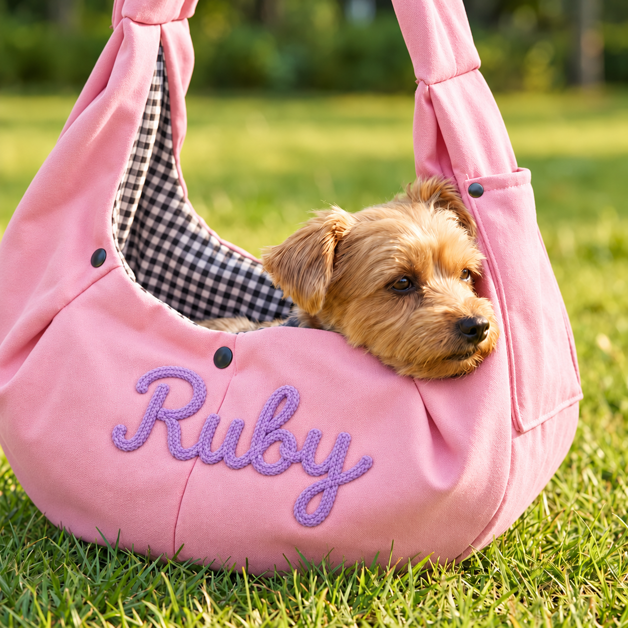 Personalized Pet Sling Carrier, Custom Name Dog Carrier Bag, Small Dog & Cat Shoulder Bag, Hands Free Puppy Travel Bag, Pet Lover Gift