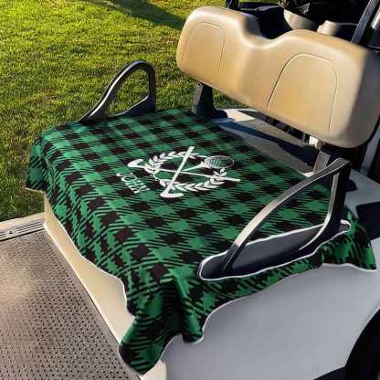 Personalized Golf Seat Cover | Custom Plaid Breathable Cart Cover | Golf Accessory Birthday Gift for Men, Grandpa,Players, Coaches