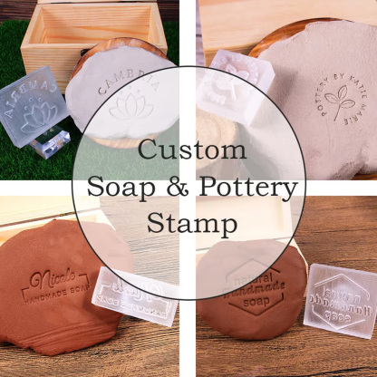 Custom Your Logo Stamp, Acrylic Stamp for Soap, Clay Signature, Personalized Pottery Stamp