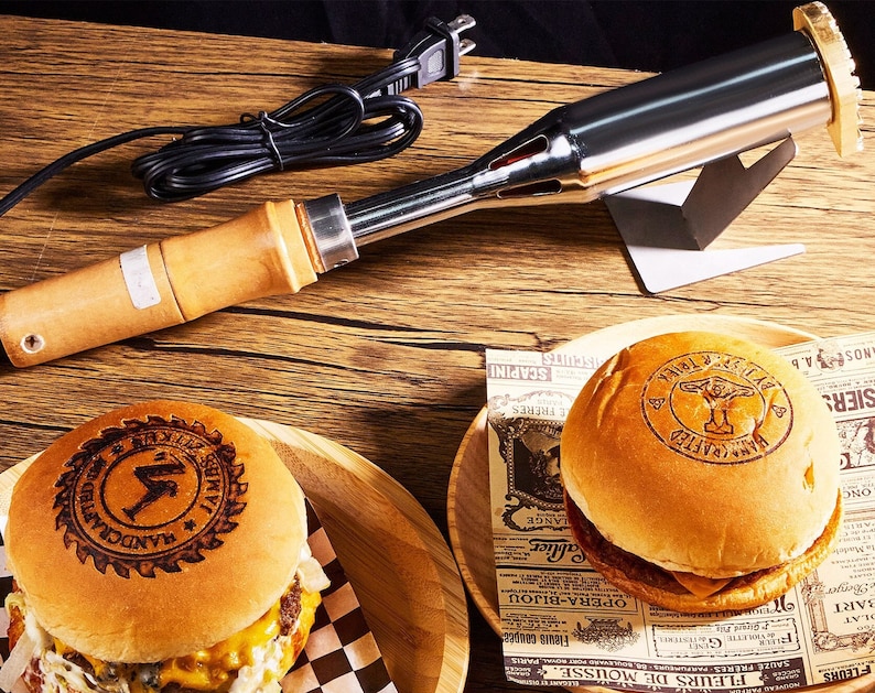 Custom branding iron for Burgers/Woodworking/BBQ , Any logo can be engraved, Electric wood burning stamp custom, Branding iron for Wood