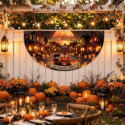 Custom Halloween Banner Personalized Halloween Bunting Party Backdrop for Indoor & Outdoor