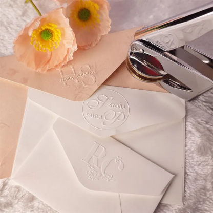Custom Wedding Embosser for Invitations | Monogram Embosser | 40 Designs | Wedding Embosser Stamp | Napkin Embosser| Wedding Stamp
