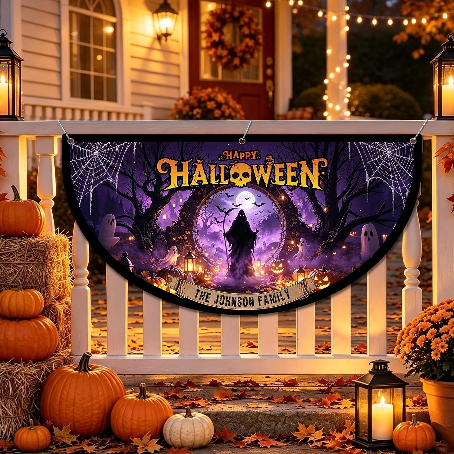 Custom Halloween Banner Personalized Halloween Bunting Party Backdrop for Indoor & Outdoor