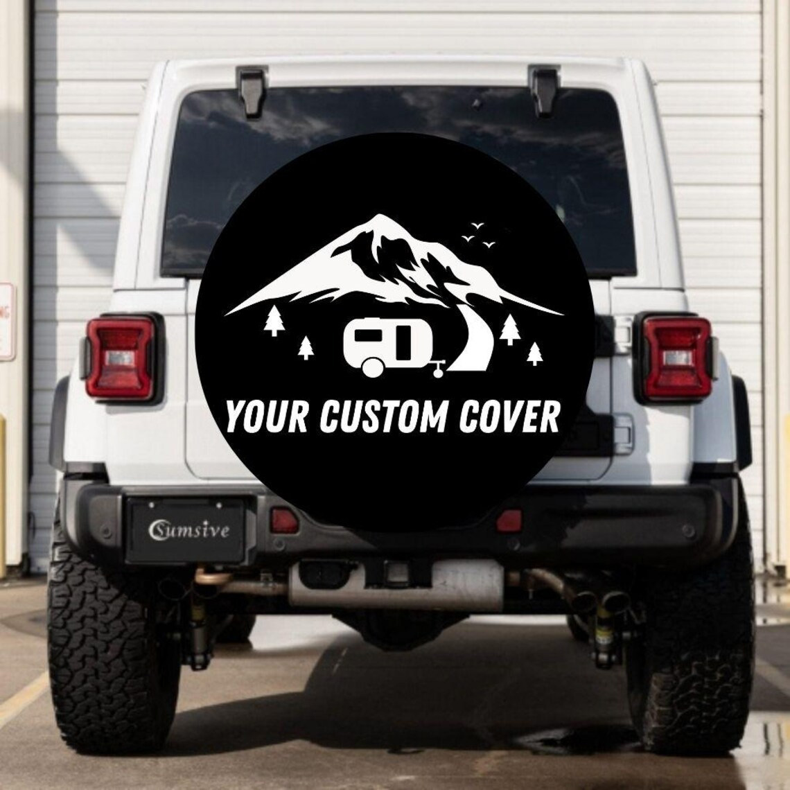Custom Spare Tire Cover - Personalized Wheel Tire Cover Protectors Add Your Photo Logo Design, PVC Waterproof Universal Tire Covers with Camera Hold for Jeep Wrangler Trailer RV SUV All Vehicle