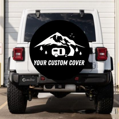 Custom Spare Tire Cover - Personalized Wheel Tire Cover Protectors Add Your Photo Logo Design, PVC Waterproof Universal Tire Covers with Camera Hold for Jeep Wrangler Trailer RV SUV All Vehicle