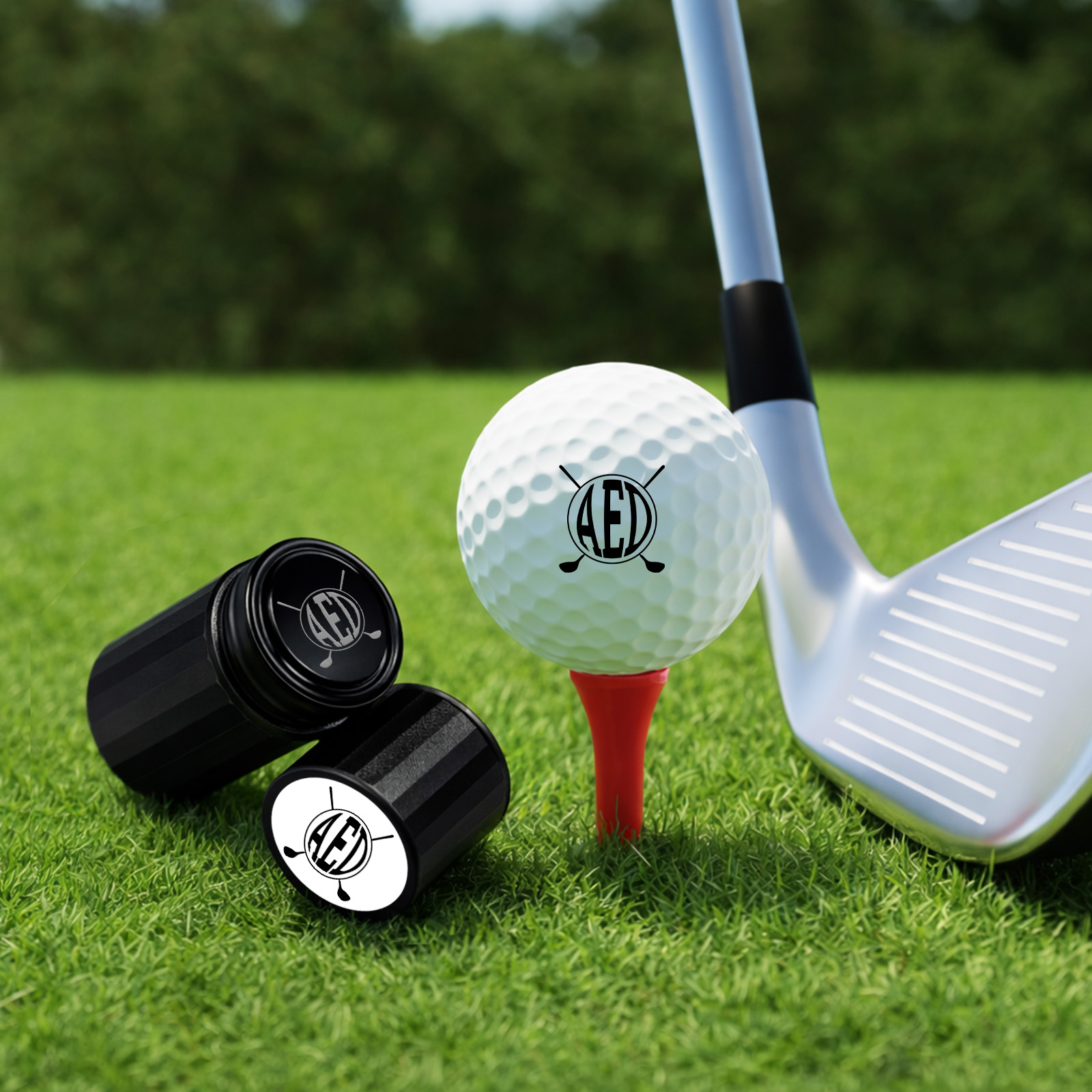 Custom Golf Ball Stamp - Double Sided Personalized 2-in-1 Marker with Name & Icon, Dual Head Reusable Ink Stamper, Water-Proof & Smudge-Free, Ideal Golf Gifts for Men, Dad, Husbands, Golfing Gear
