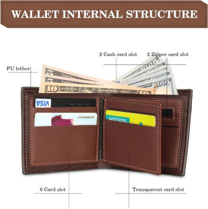 Custom Wallets for Men, Personalized Photo Wallets for Fathers Day, Personalized Gifts Engraved Wallets for Boyfriend Husband Dad Men Him