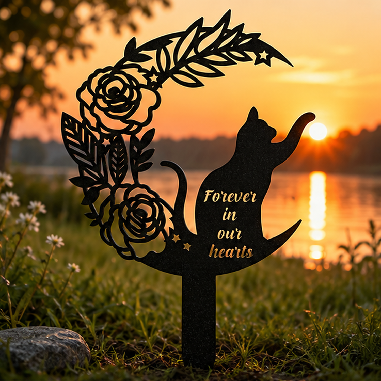 Metal Pet Grave Markers Dog, Dog Memorial Grave Markers Outdoor, Garden Plaque Decorations for Cemetery Pets