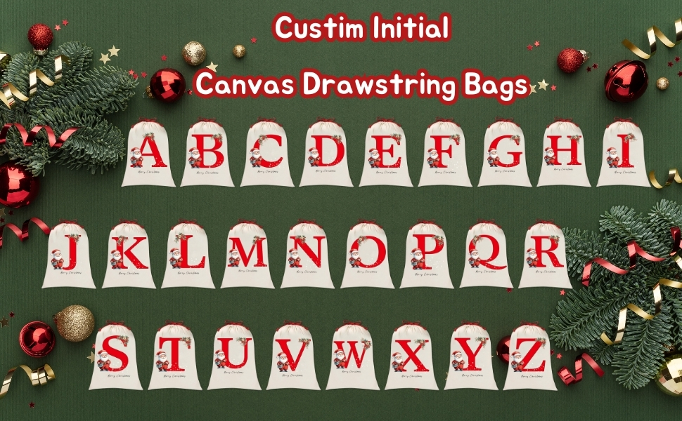 Custom Initial Christmas Santa Sack
