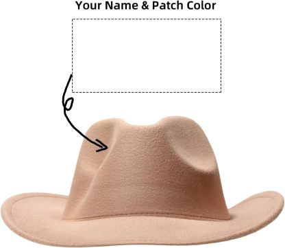 Personalized Toddler Boys Cowboy Hat, 2-8t Kids Western Cowboy Hat, Custom Name Sewn Leather Patch Cowgirl Hat