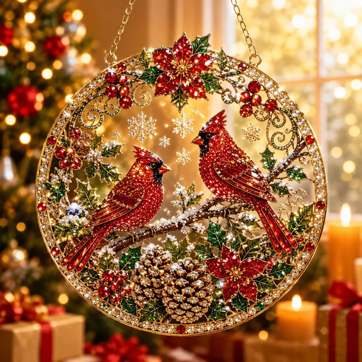 🎅✨ Christmas Diamond Art Ornament Kit – Sparkling DIY Window Ornament