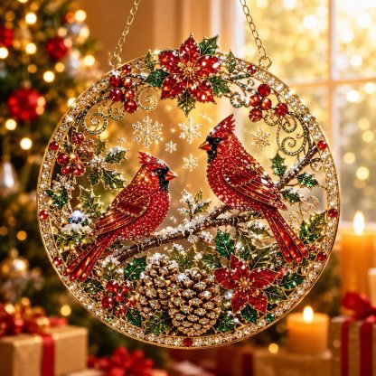 🎅✨ Christmas Diamond Art Ornament Kit – Sparkling DIY Window Ornament