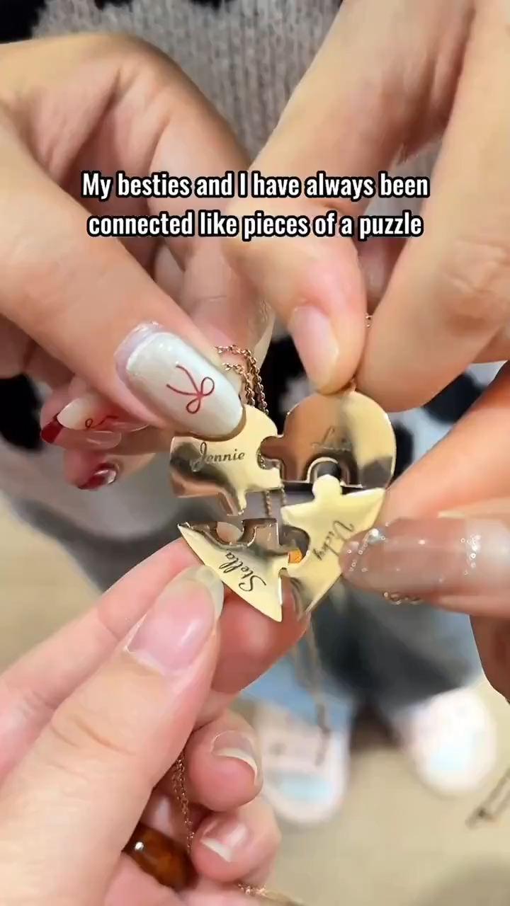 Personalized Heart Puzzle Necklace: Stainless Steel Friendship Jewelry
